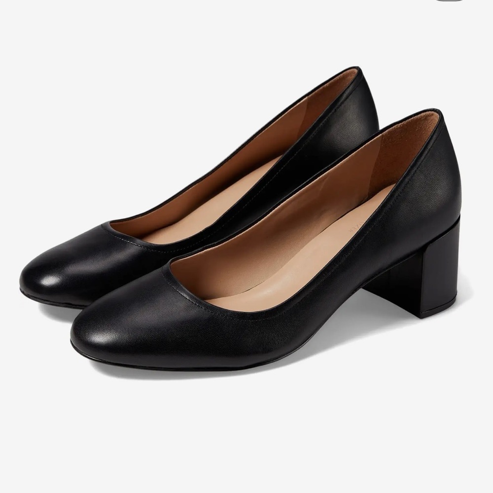 - $130 27 Edit Naturalizer Zappos Rebecca Black leather heel pump women size 7.5